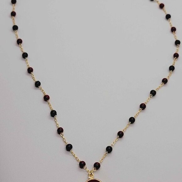 Brand New Brazilian 18k Gold Filled Red Evil Eye Necklace - Picture 5 of 5
